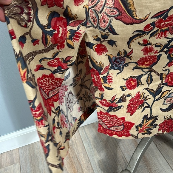 Vintage Susan Bristol Linen Floral Sleeveless Top, Maxi Skirt Mandarin Style 8 - Picture 11 of 16